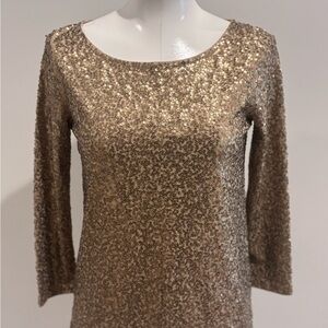 J.Crew Gold Sequin Long Sleeve Top